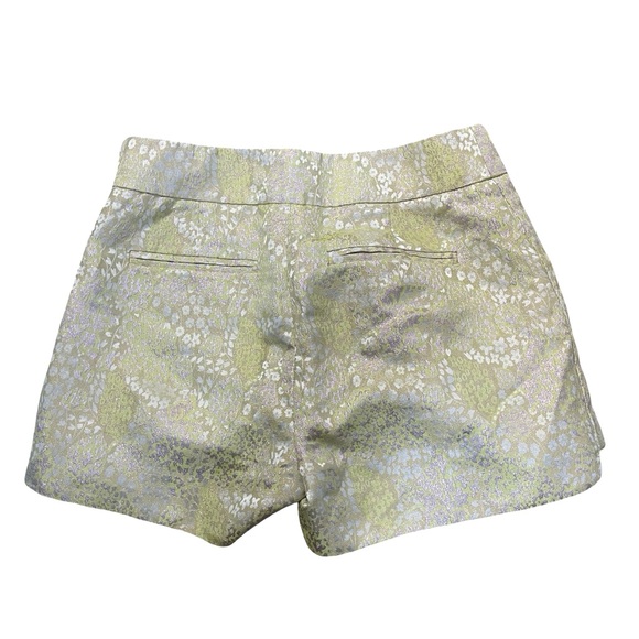 J Crew Factory floral jacquard shorts in a lime green and silver colorway size 0 - Picture 2 of 10